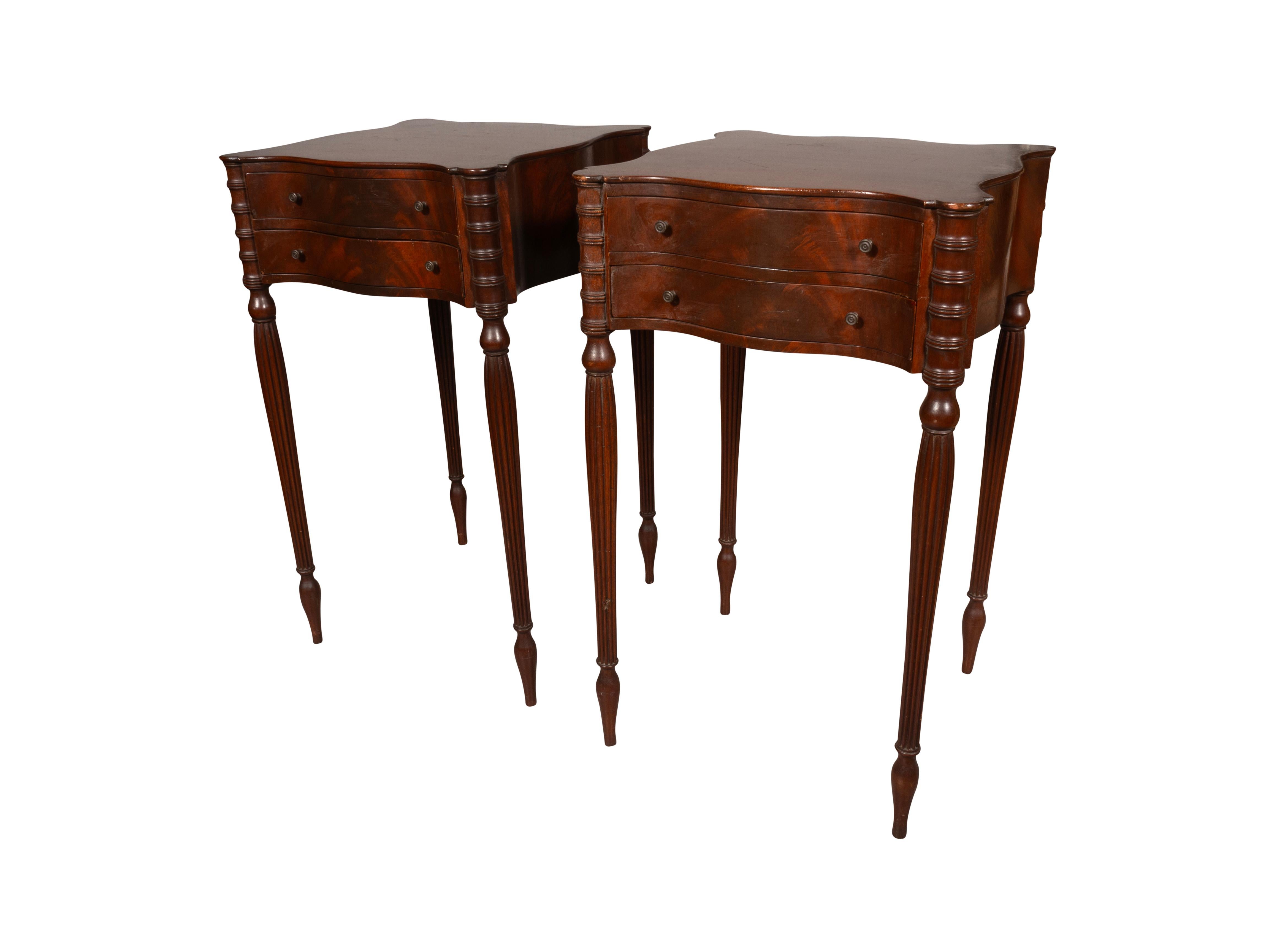 Pair Of Federal Style Mahogany Side Tables 2