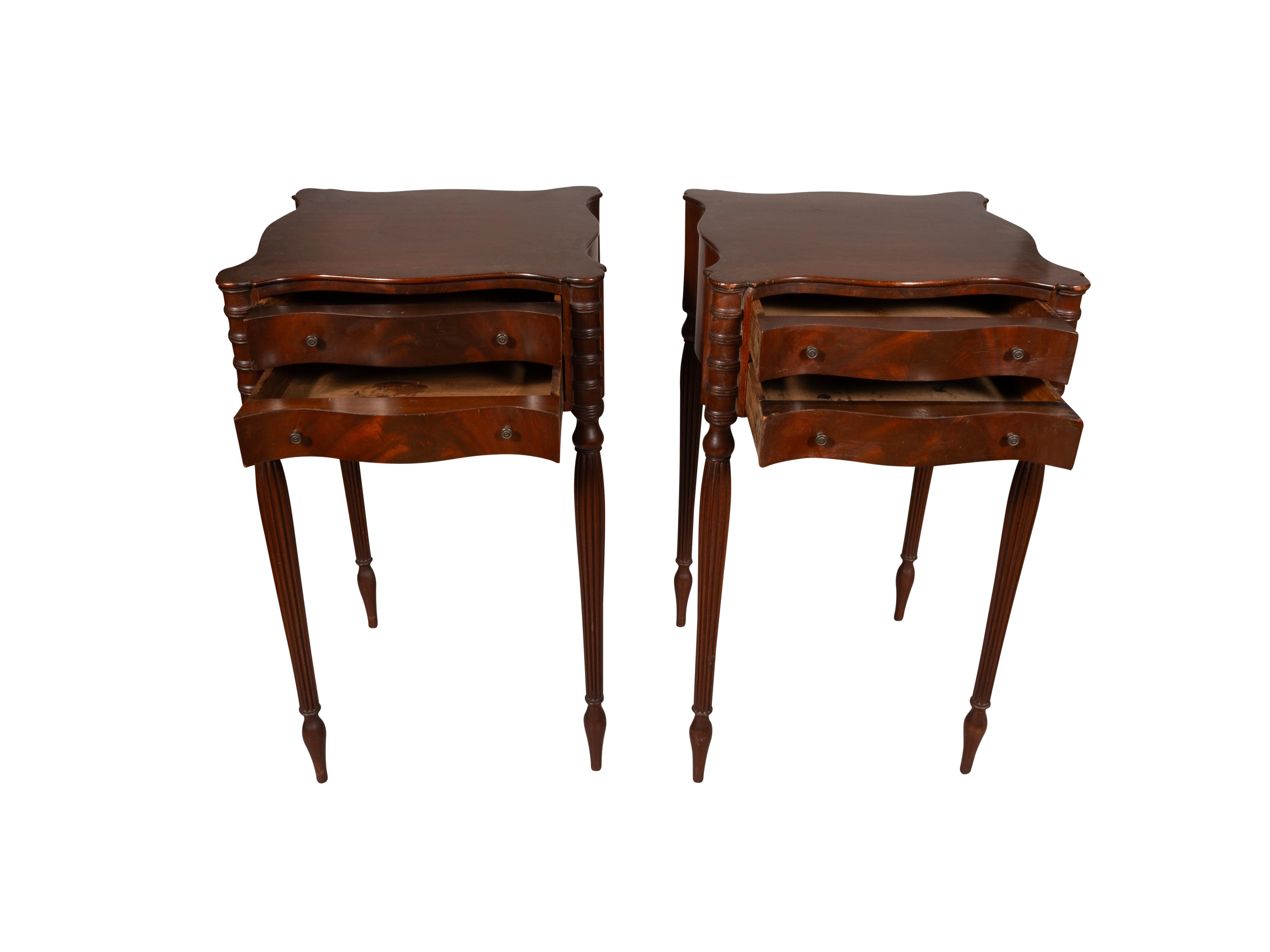 Pair Of Federal Style Mahogany Side Tables 3