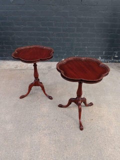 Pair of Federal Style Mahogany Tripod End Tables