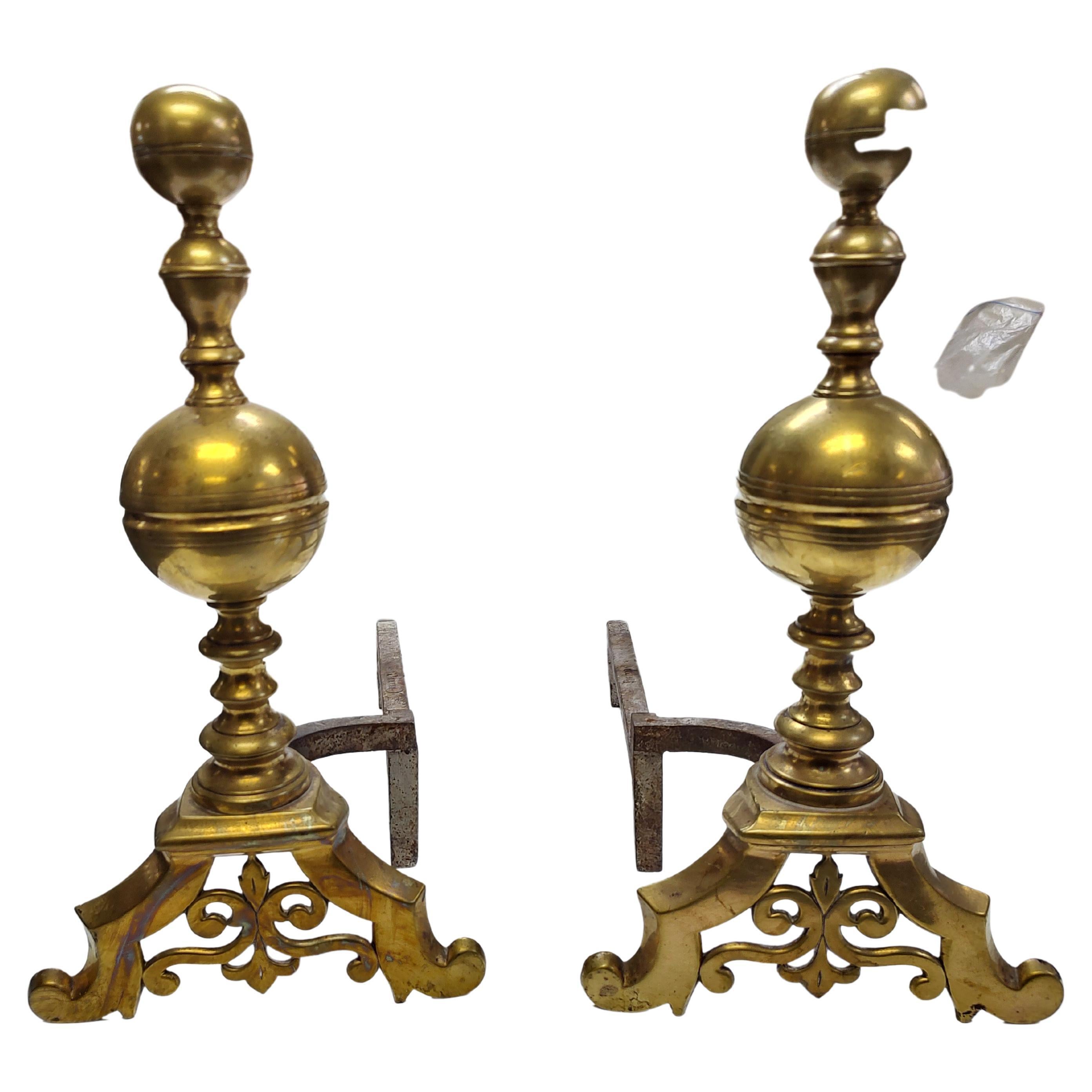 Pair of Federal Style Solid Cast Brass by Puritan Co. C1955