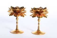 Pair of Parzinger Style Feldman Lotus Candlesticks