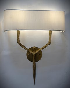 Pair of Felix Agostini 1960's Bronze Wall Sconces