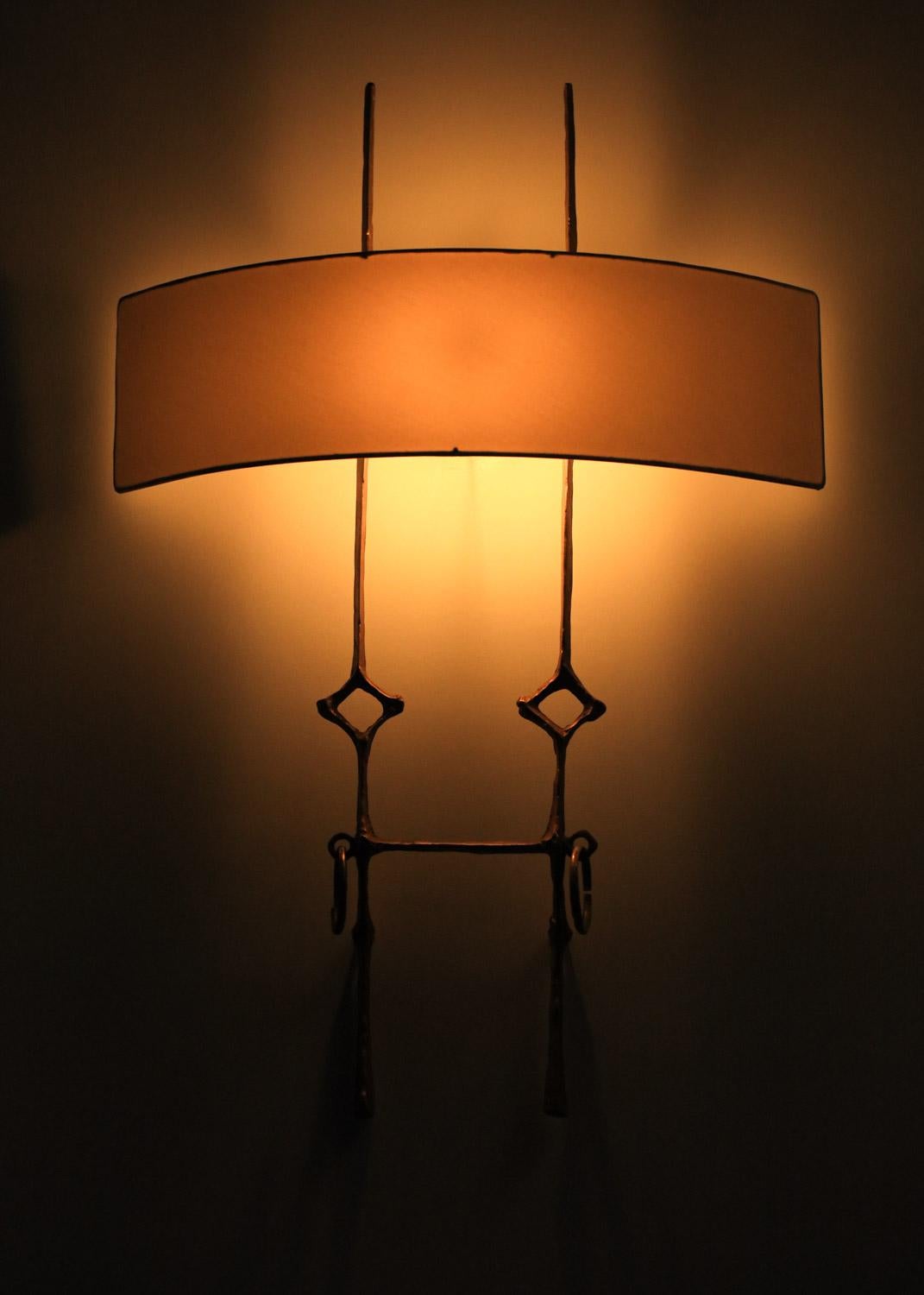 Paire de lampes en bronze doré Felix Agostini 