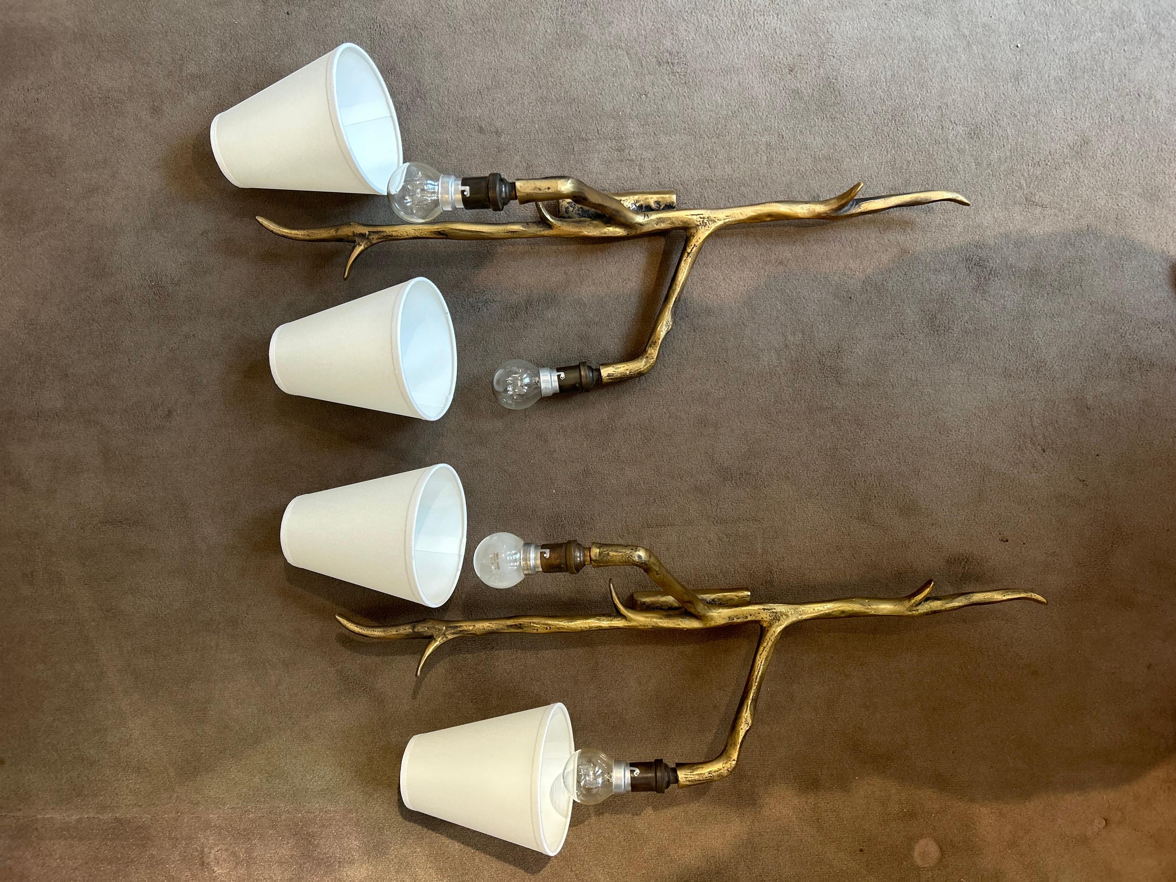Pair of Maison Arlus Sconces in the style of Félix Agostini For Sale 2