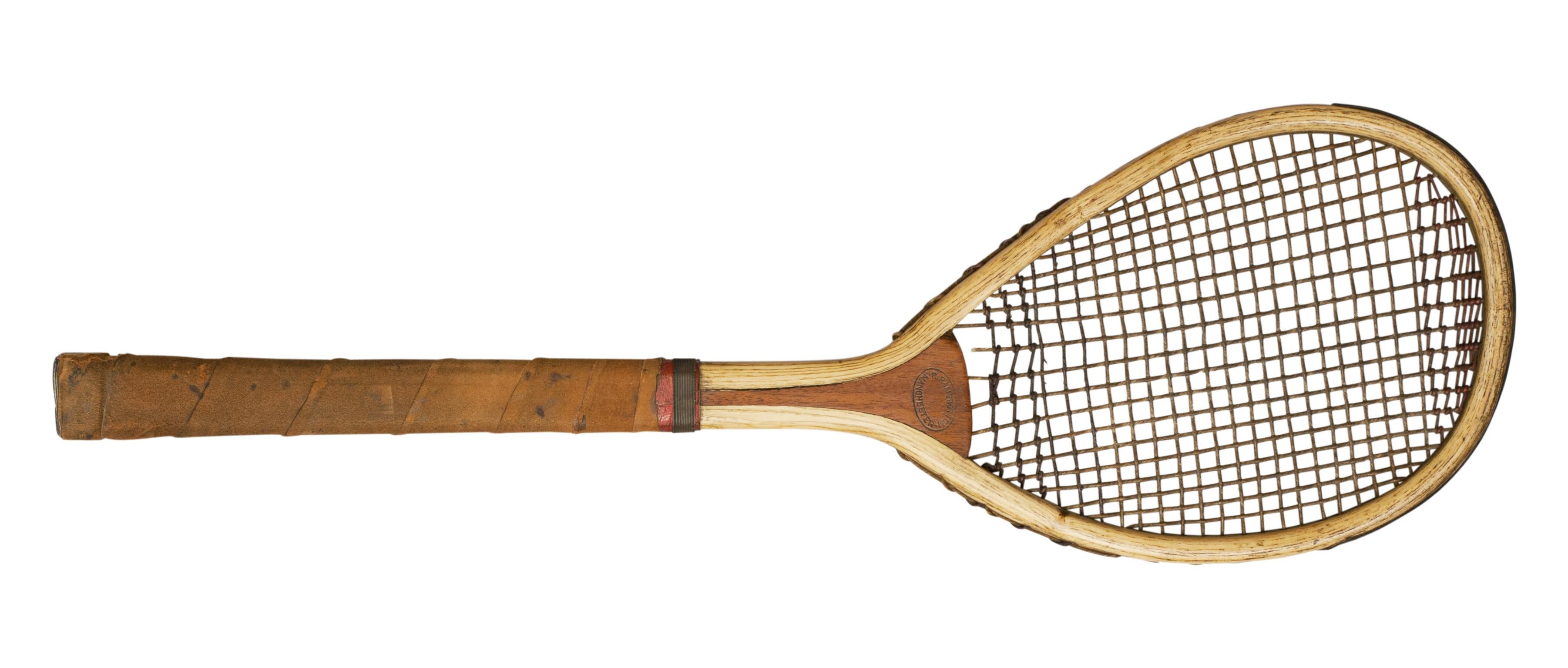 English Pair of Feltham Lawn Tennis Rackets, 'The Alexandra' in Original Box and Poster