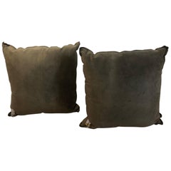 Vintage Pair of Fendi Large Suede Pillows