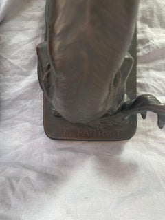 Pareja de esculturas figurativas de perro Ferdinand Pautrot