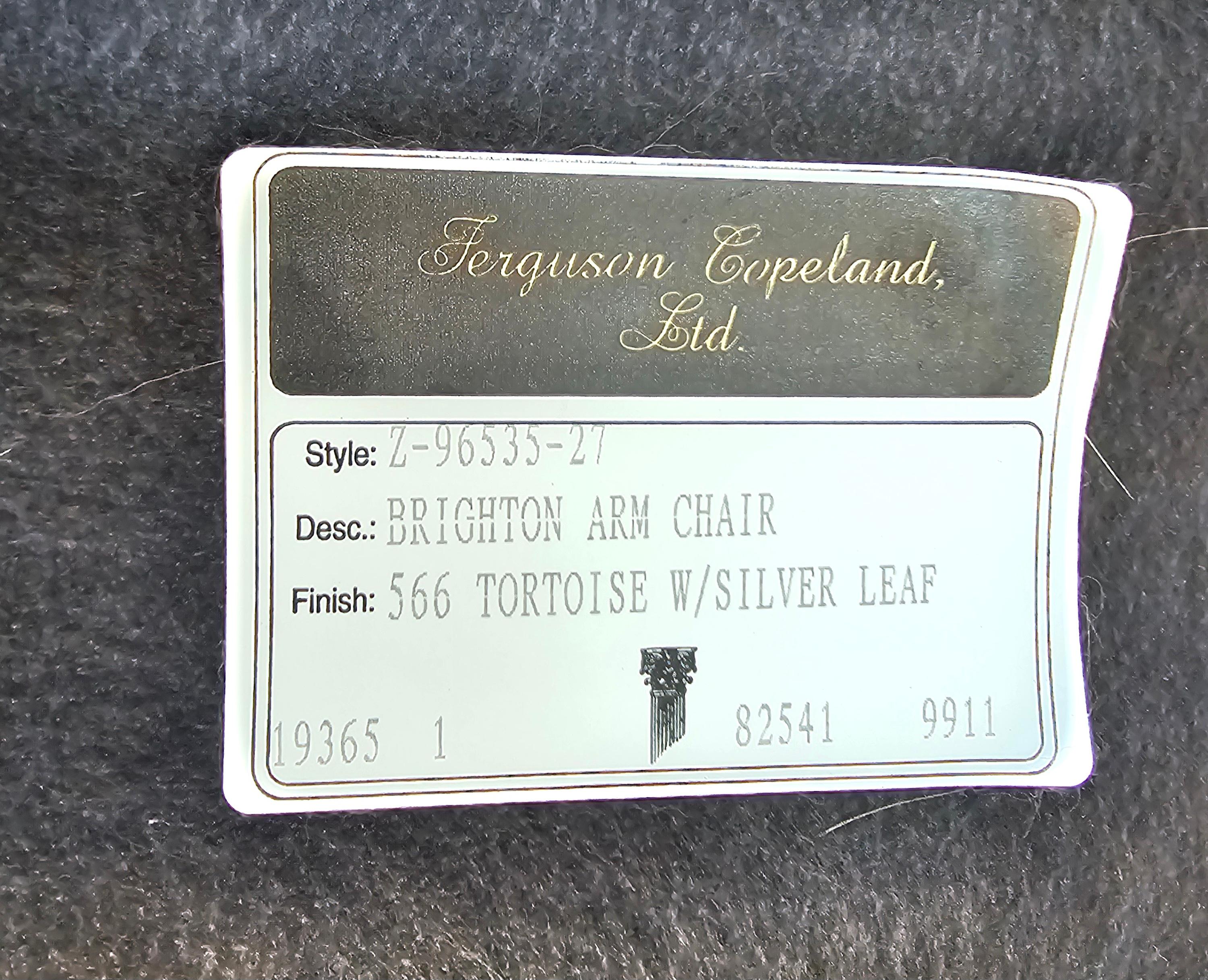 Ein Paar Ferguson Copeland Brighton-Sessel mit Schildpatt- und Blattsilberpolsterung (Metall) im Angebot