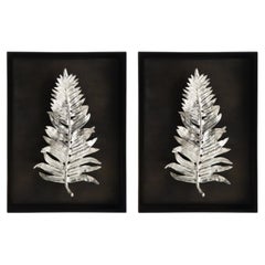 Pair of Fern Silver Shadow Boxes in Antique Nickel