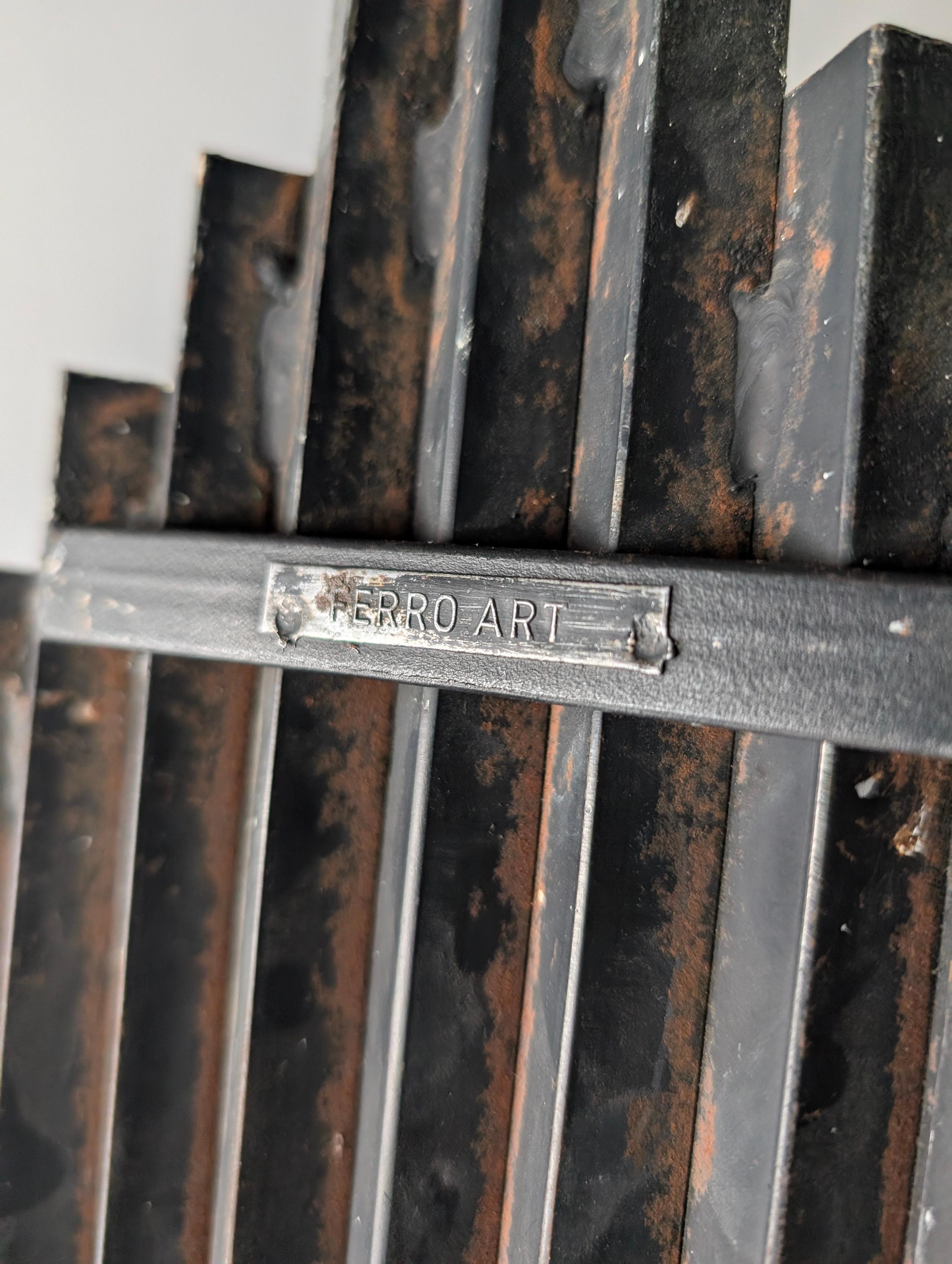 Pareja de Apliques de Hierro y Vidrio Ferroart Estilo Art Decó Años 70 en Bueno estado para la venta en Benalmadena, ES