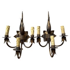 Pair of Ferrocolor Spanish wall lights c.1960’s