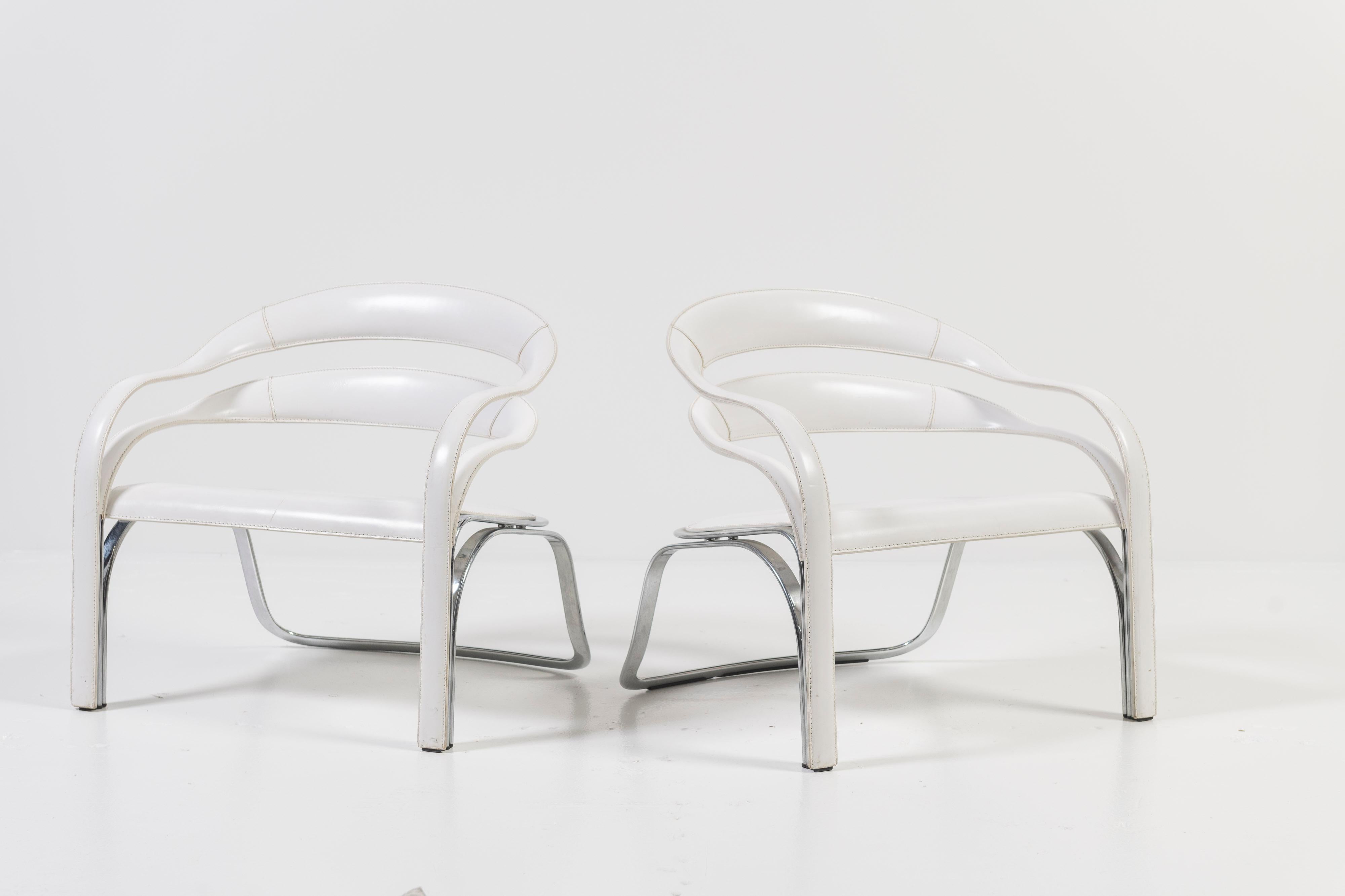 Modern Pair of Fettuccini W Lounge Chairs by Vladimir Kagan for Fasem International For Sale