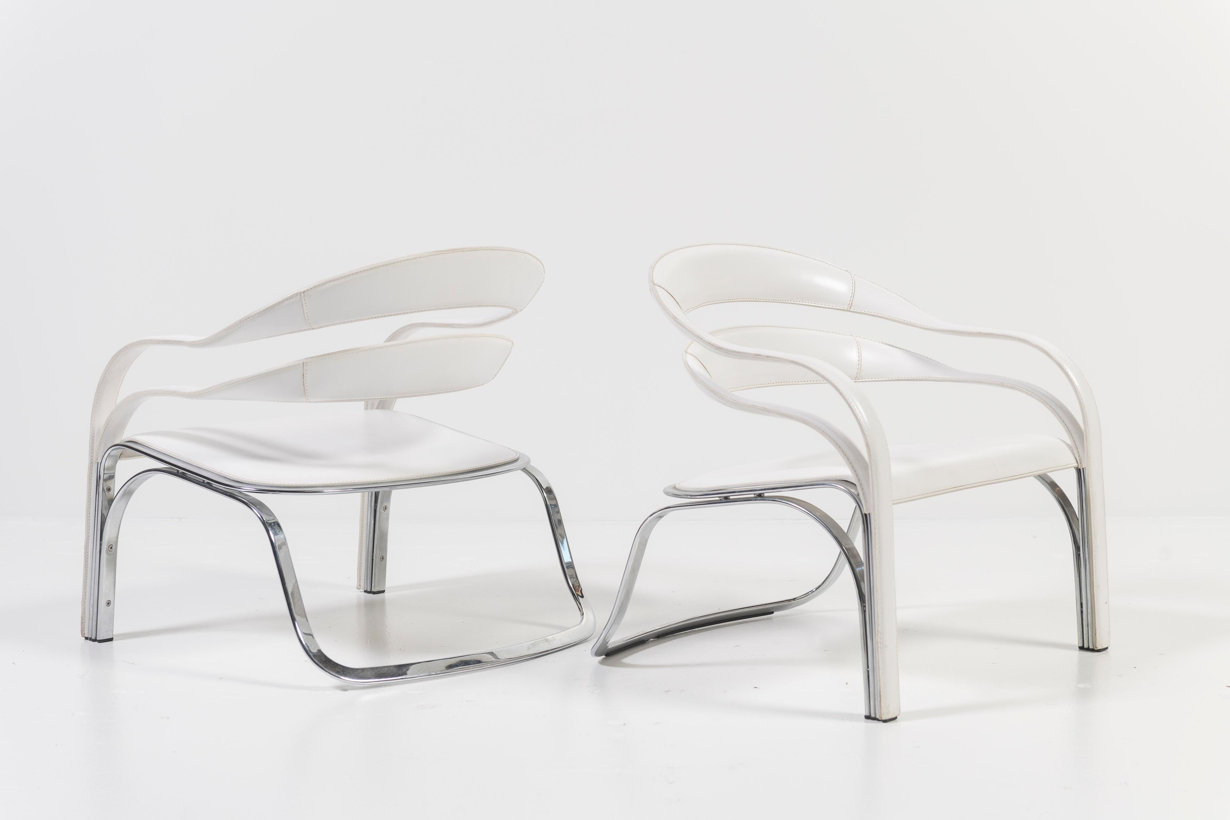 Contemporary Pair of Fettuccini W Lounge Chairs by Vladimir Kagan for Fasem International For Sale