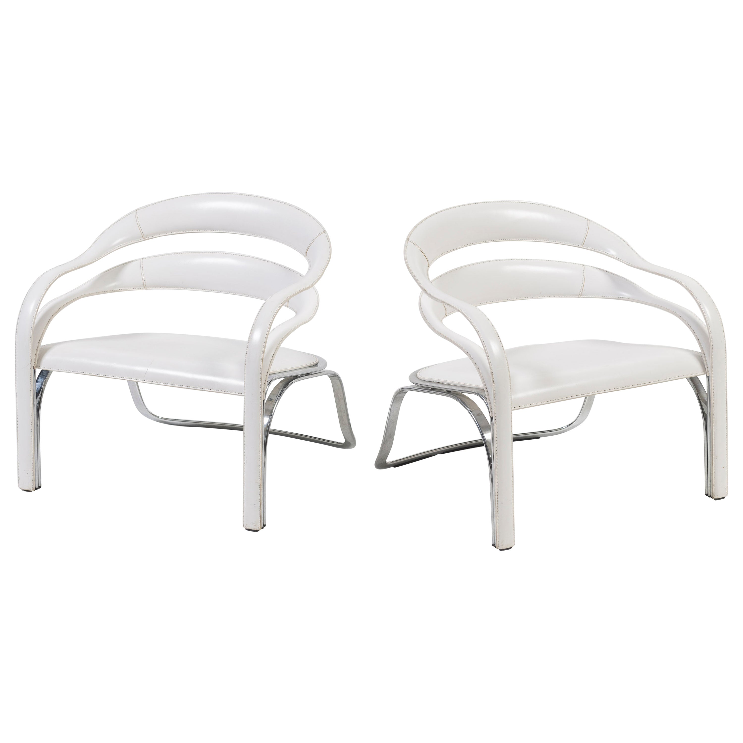 Ein Paar Fettuccini W-Loungesessel von Vladimir Kagan für Fasem International im Angebot