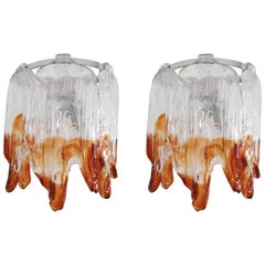 Pair of Fiamme Sconces by Mazzega