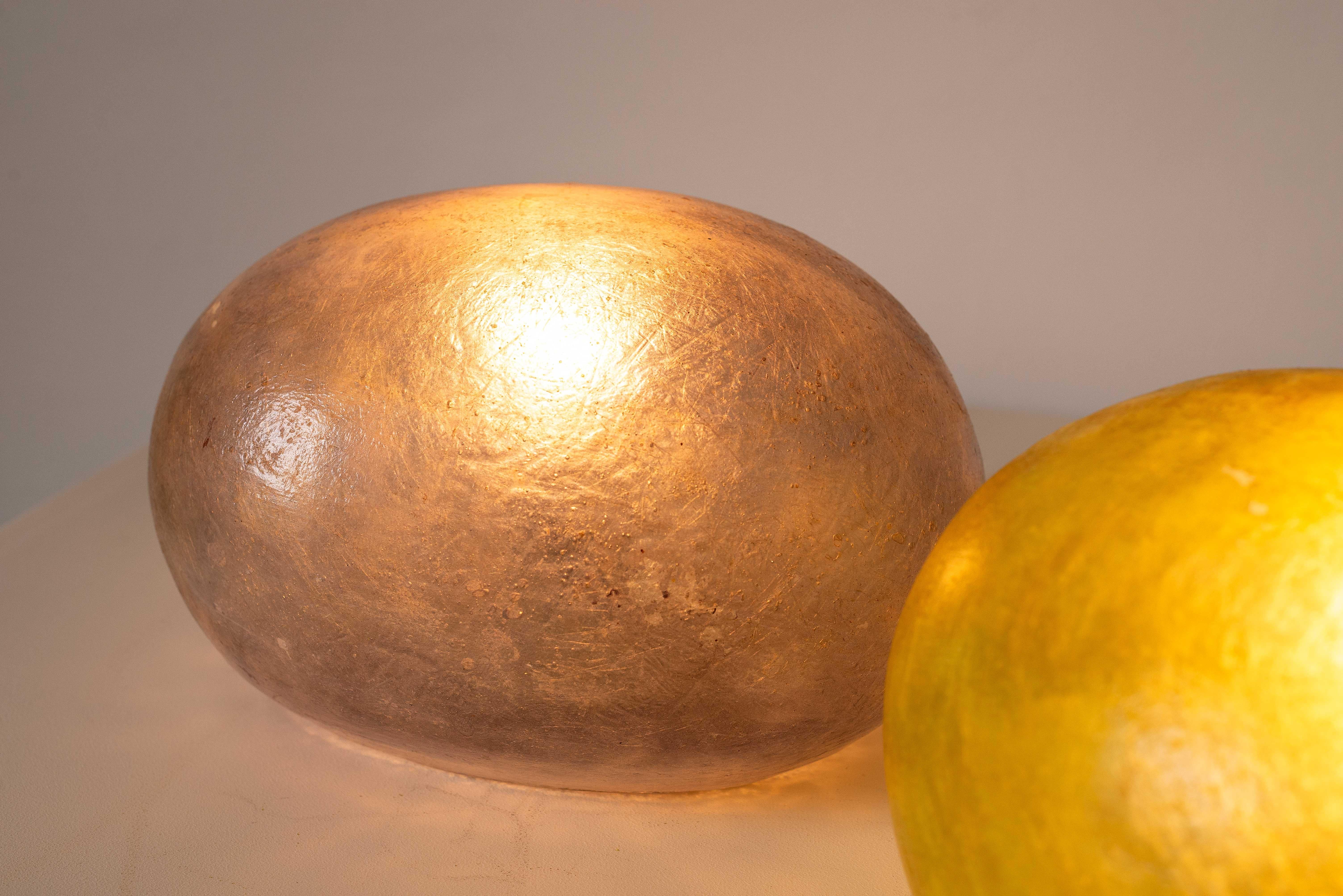 Paire de lampadaires en fibre de verre - Style Andre Cazenave - AGE - France 1970 en vente 6