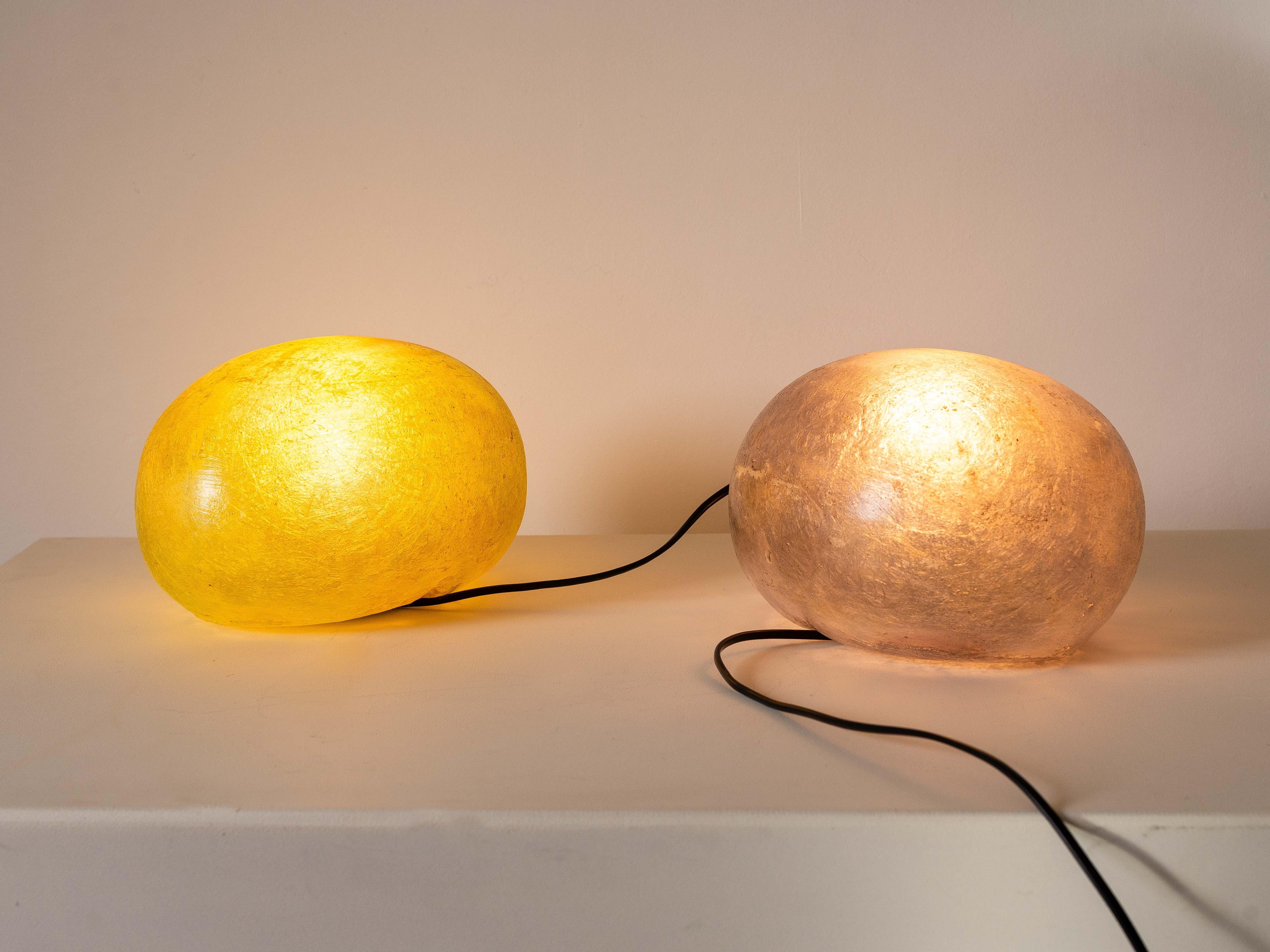 20ième siècle Paire de lampadaires en fibre de verre - Style Andre Cazenave - AGE - France 1970 en vente