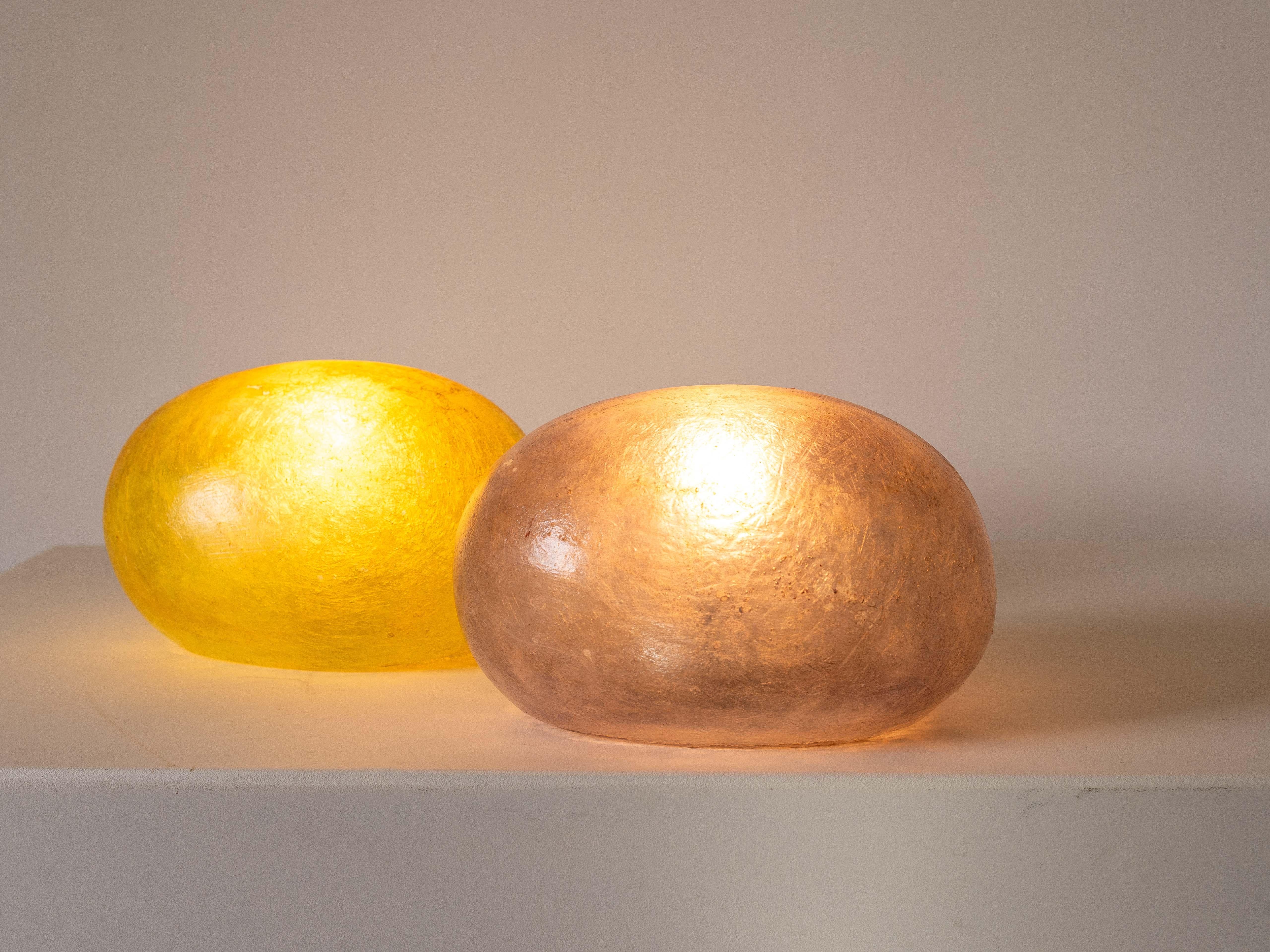 Plastique Paire de lampadaires en fibre de verre - Style Andre Cazenave - AGE - France 1970 en vente