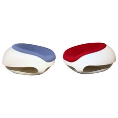 Pair of Fiberglass POD Armchairs by Mario Sabot, Italy, 1970s