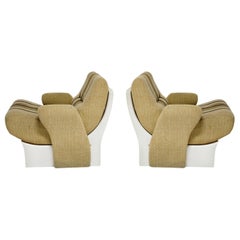Pair of Fiberglass Scoop Lounge Chairs by Ernst Moeckl, Germany, 1960s