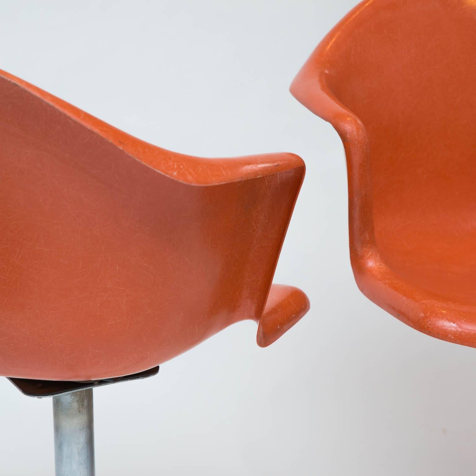 American Pair of Fiberglass Shell Swivel Chairs