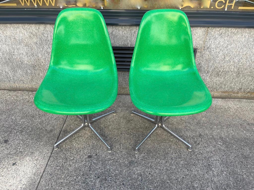 Pair of Fiberglass & Steel La Fonda Eames Side Chair by Herman Miller 1978 3