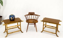 Pair of Ficks Reed Attributed Reed Bamboo End Side Tabled Stands Mid-Century