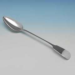 Pair of fiddle pattern basting spoons made by Mary Chawner London 1835