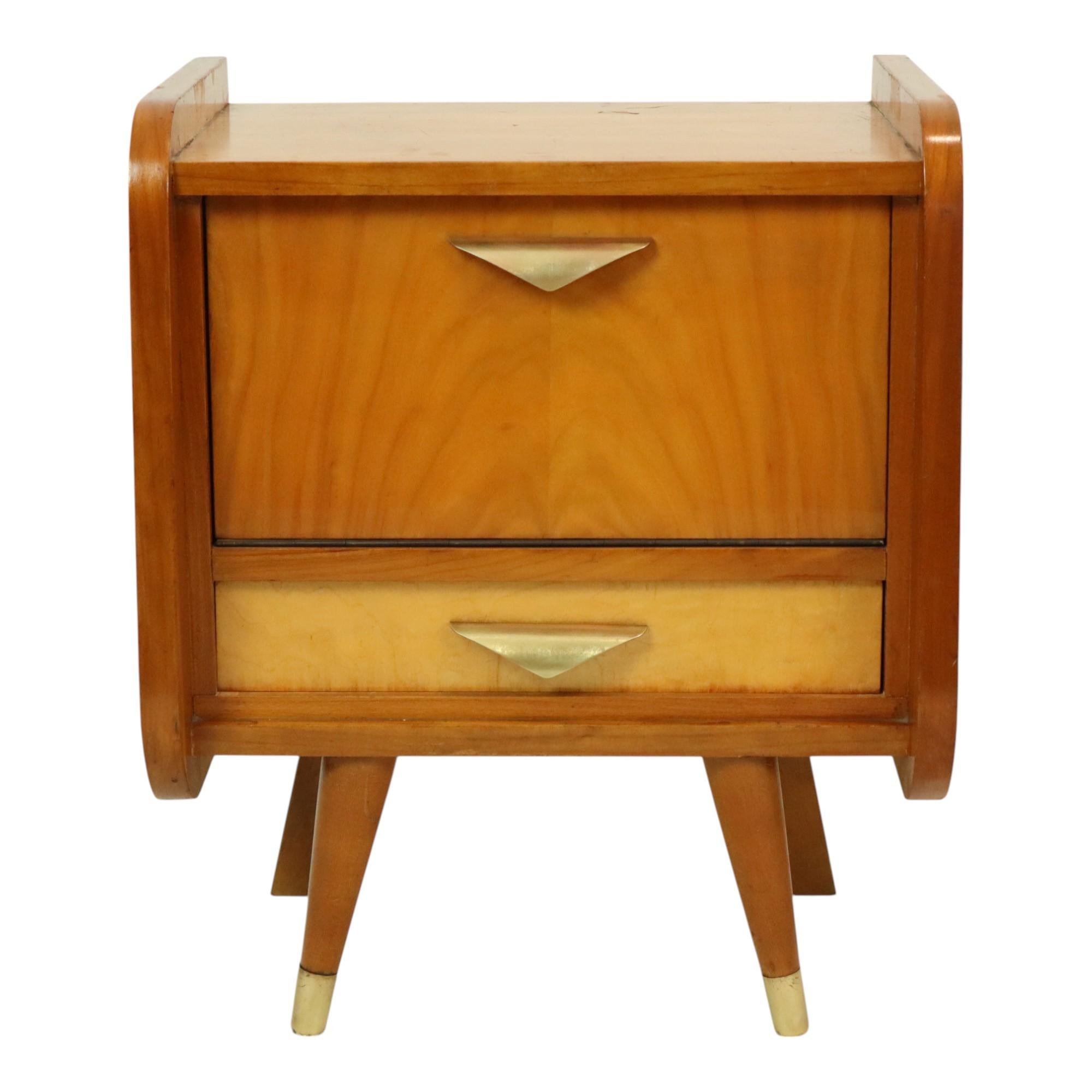 Coppia di comodini in legno Rockabilly degli anni '50 Vintage Design in vendita 4