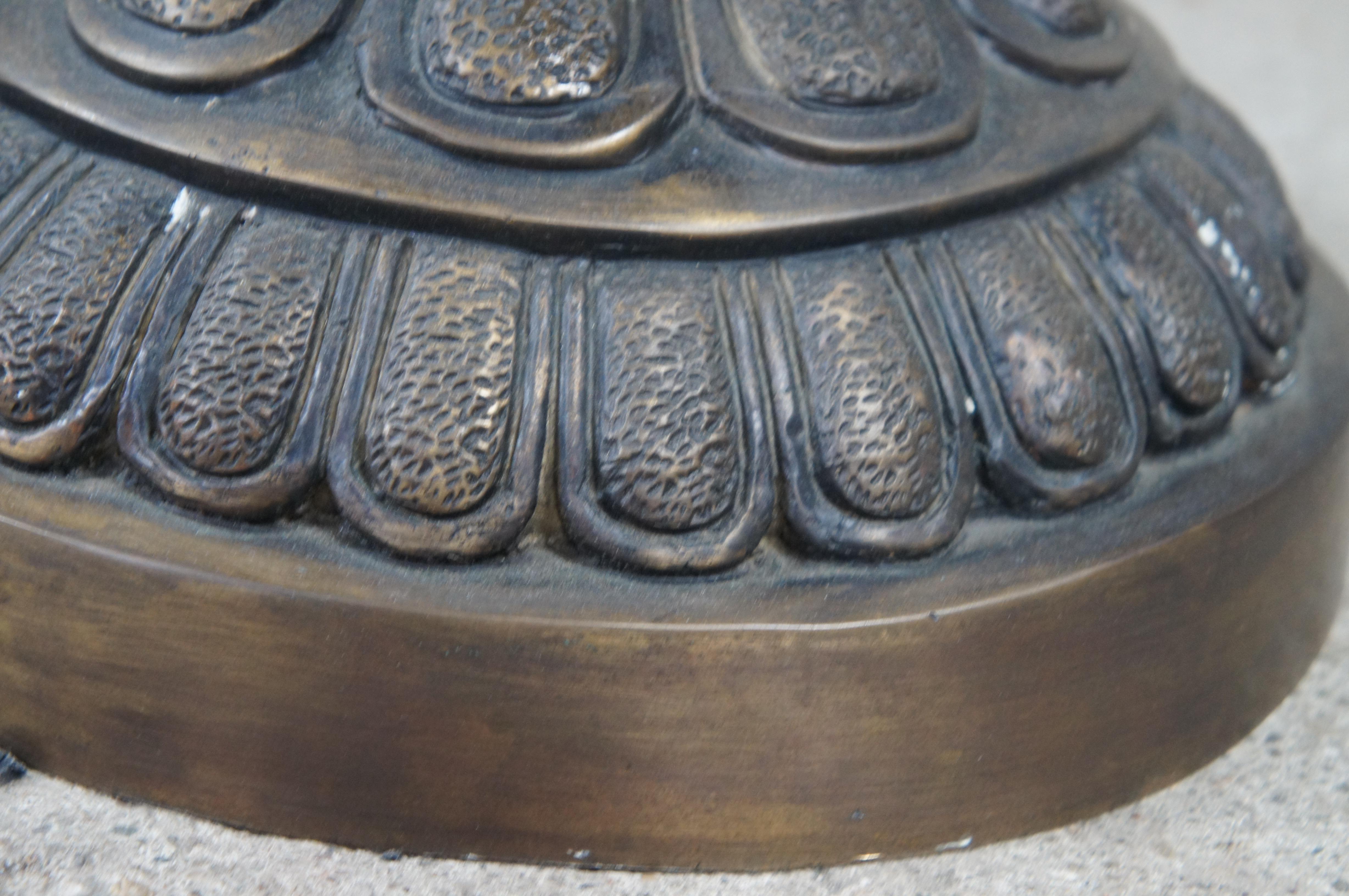 Pair of Figural Bronze Bacchus Tazza Garden Urns Footed Planter Jardinière 27