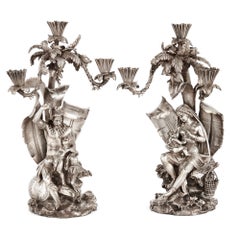 Pair of Figural Candelabra by Elkington, Mason & Co