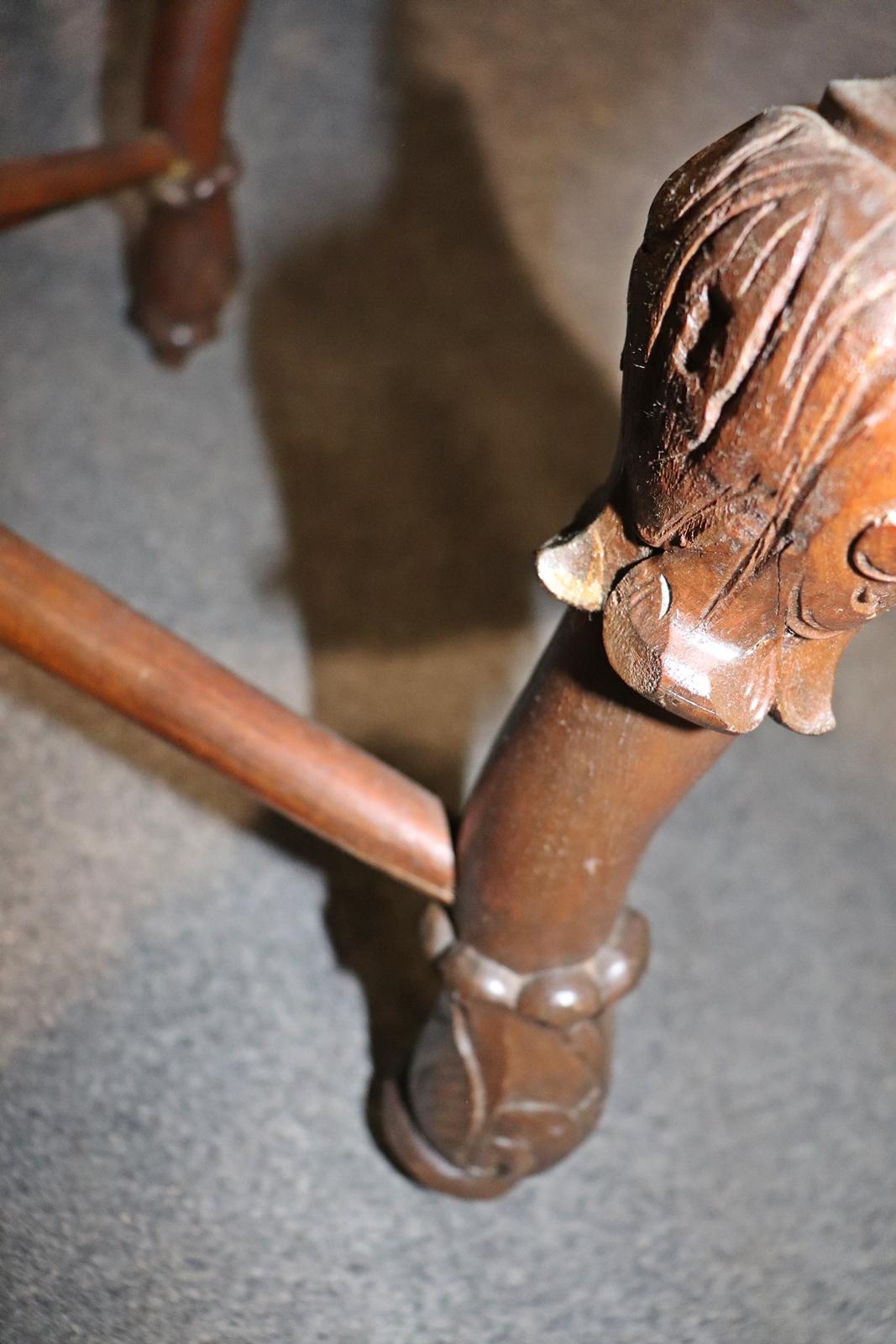 Pair of Figural Carved Walnut R.J. Horner Style Renaissance Chairs, circa 1880 For Sale 14