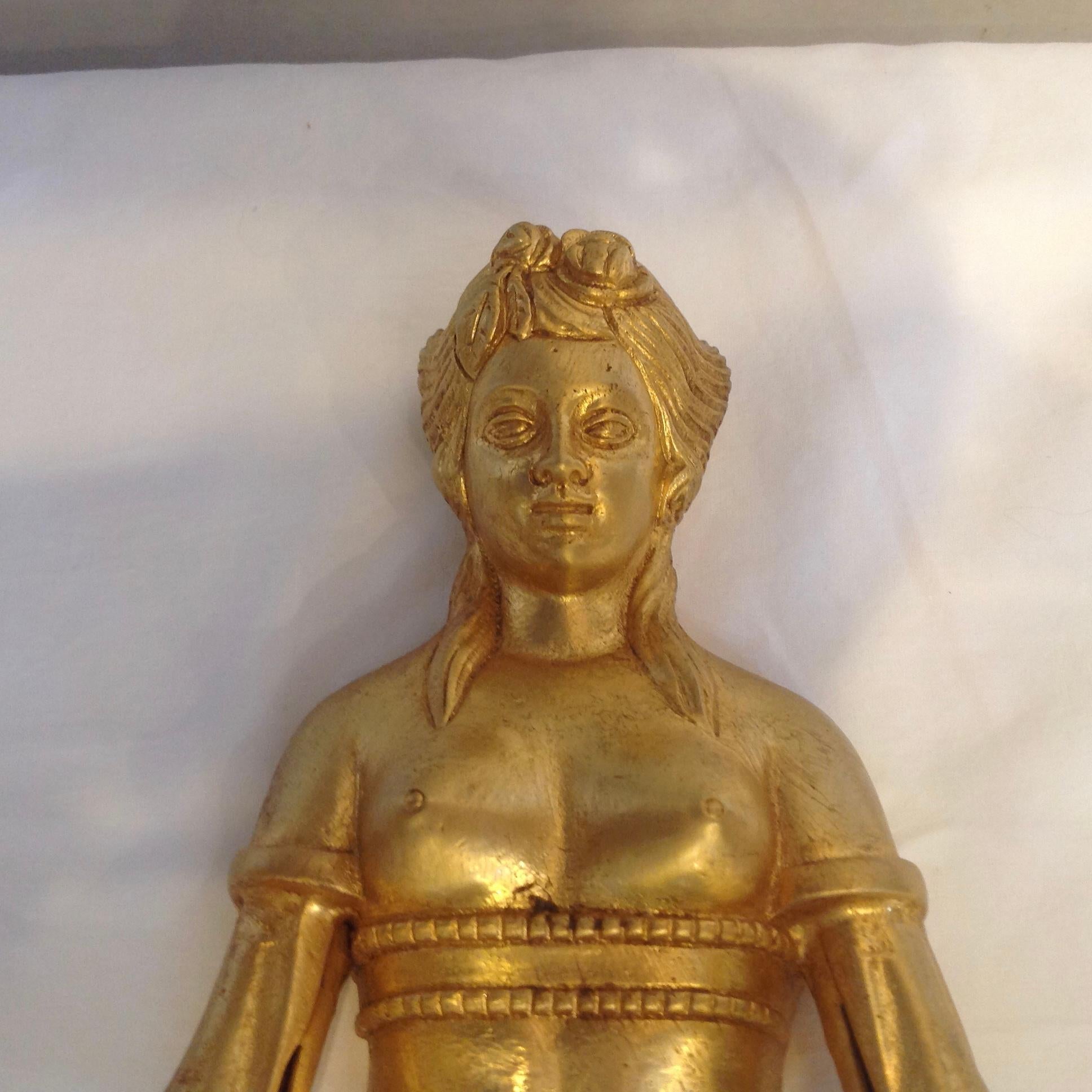 Pair of Figural Dore Bronze Sconces 1