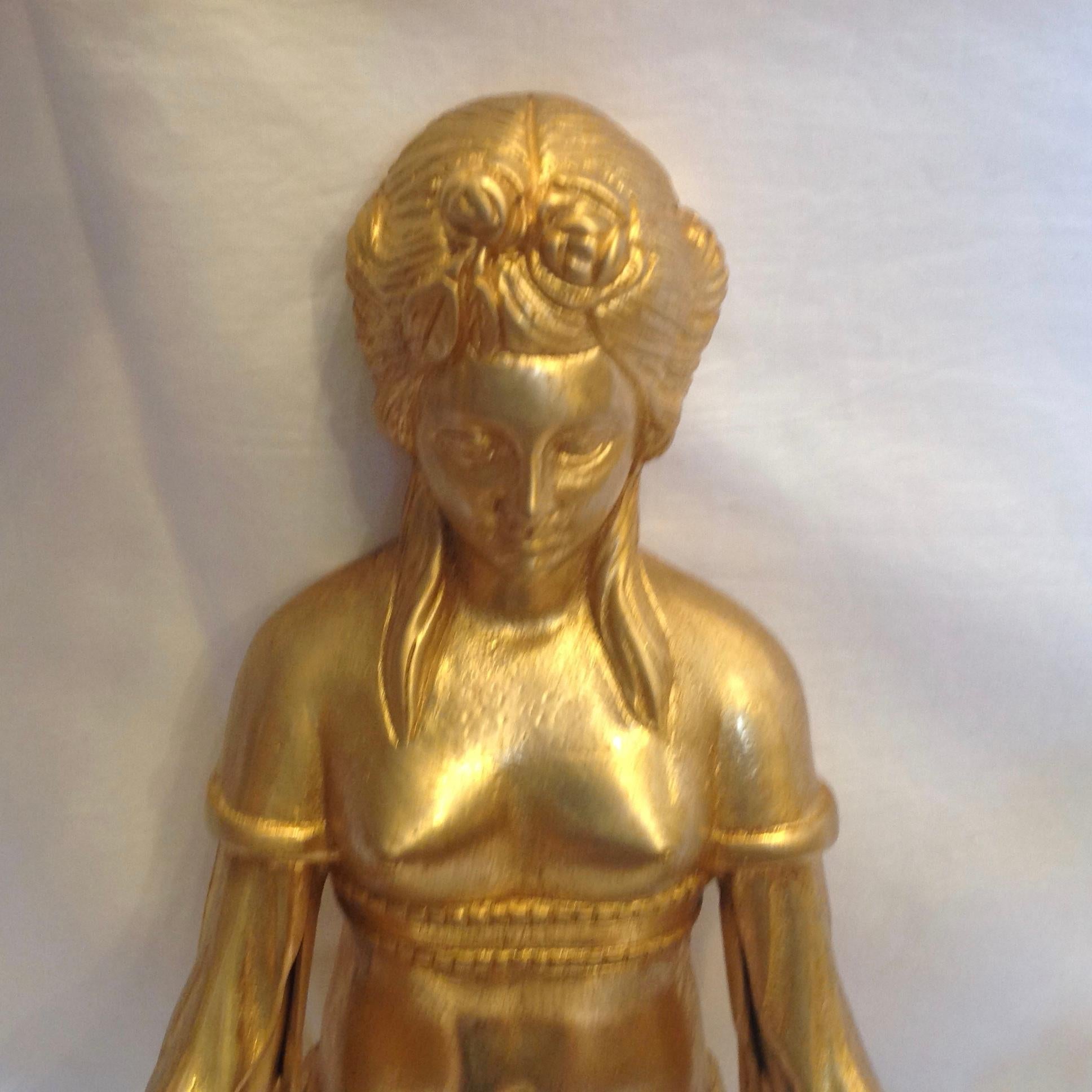 Pair of Figural Dore Bronze Sconces 2