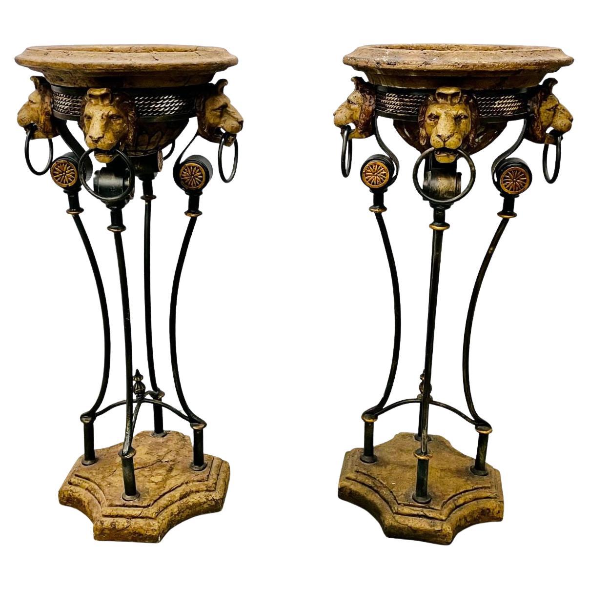 Pair of Figural Empire Style Jardinières, Planters on Stands, Europe, 1960s For Sale