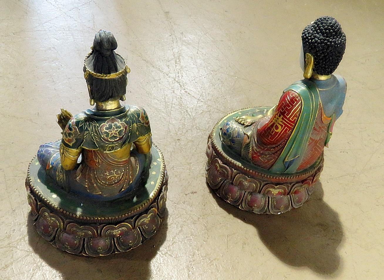 Pair of Figural Oriental Marble Statues 6
