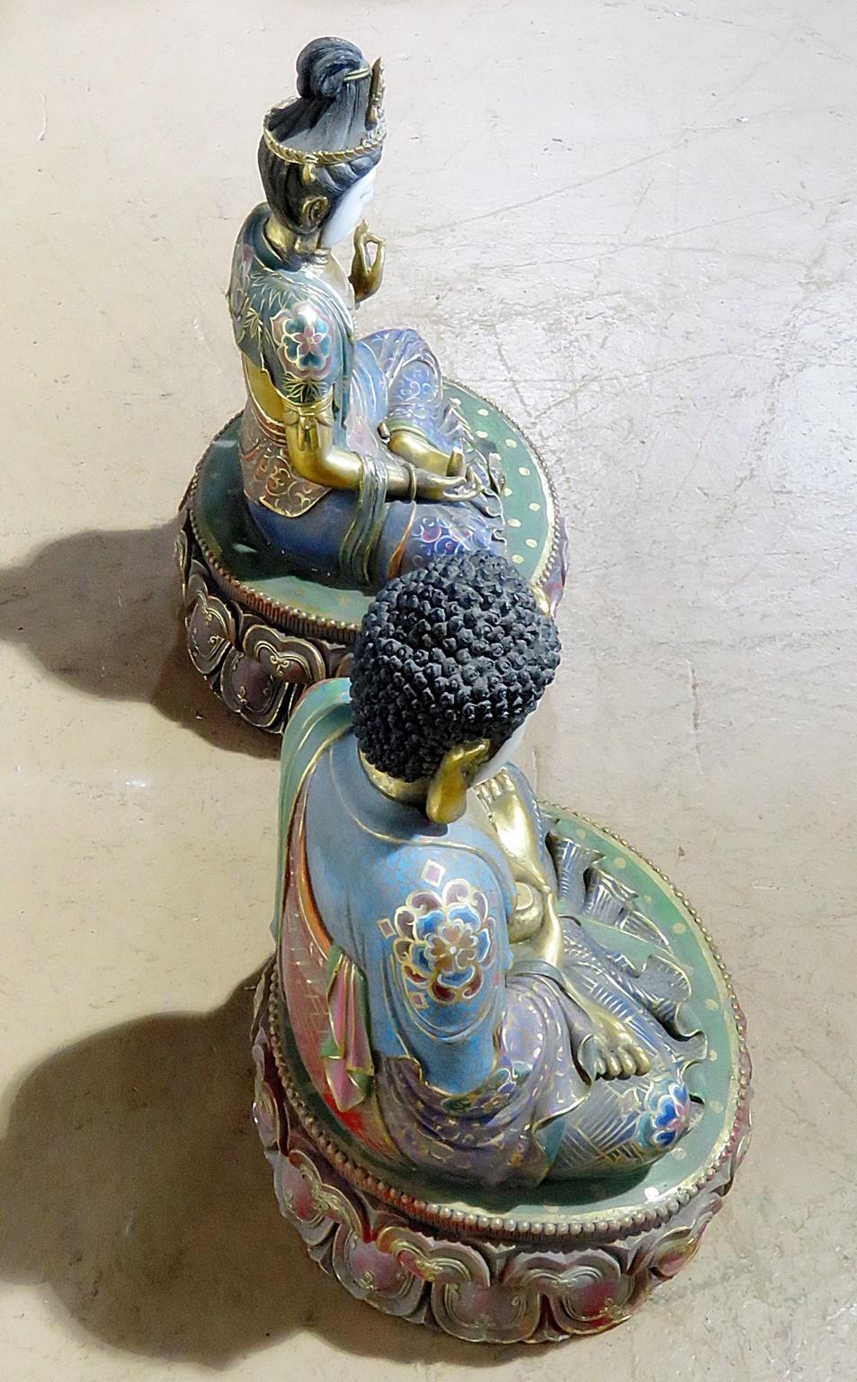 Pair of Figural Oriental Marble Statues 5