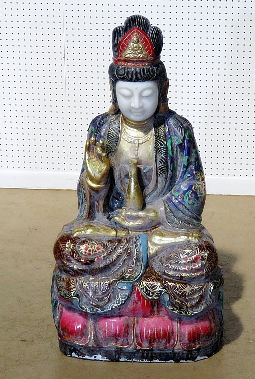 Pair of Figural Oriental Marble Statues 4