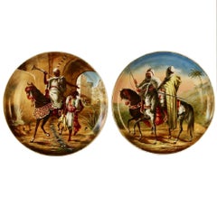 Pair of Figural Orientalist Chargers from Limoges