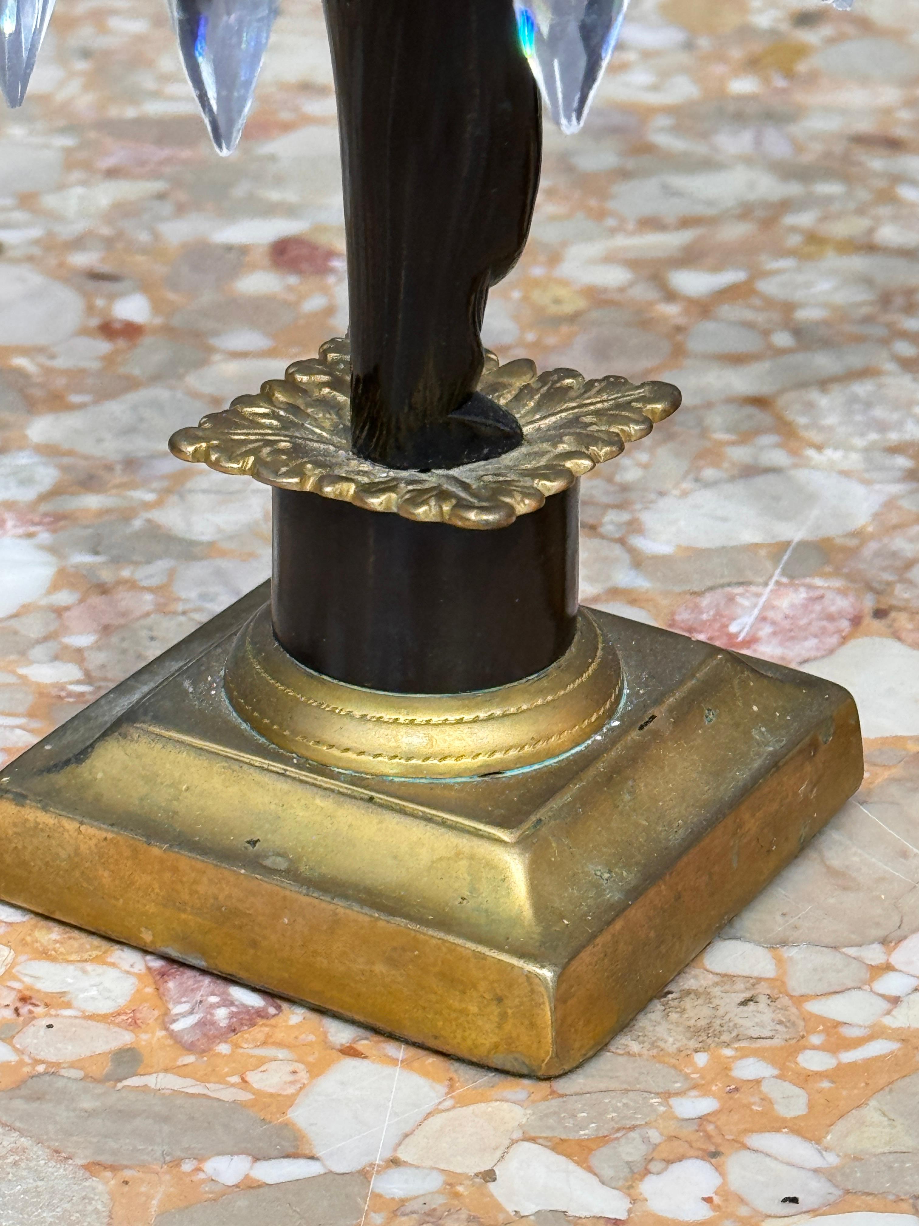 Pair of Figural Ormolu and Patinated Bronze Girandoles en venta 5
