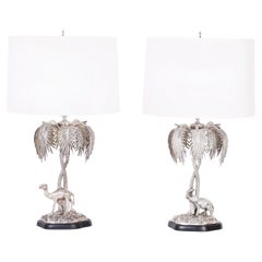 Pair of Figural Palm Tree Table Lamps