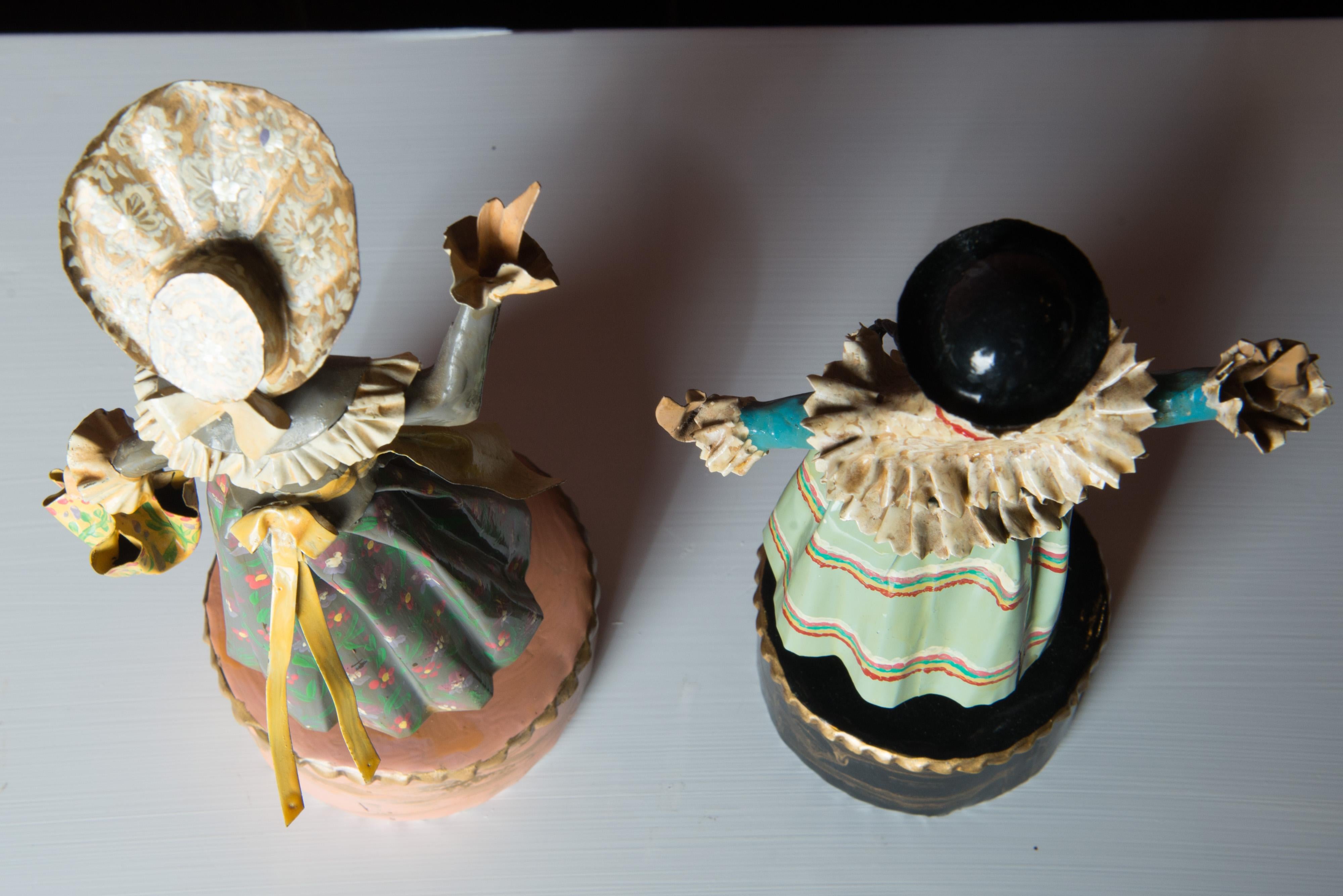 Pair of Figural Sculptures in Traditional Austrian Costumes by Lee Menichetti For Sale 8