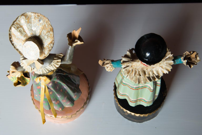 Pair of Figural Sculptures in Traditional Austrian Costumes by Lee Menichetti For Sale 9