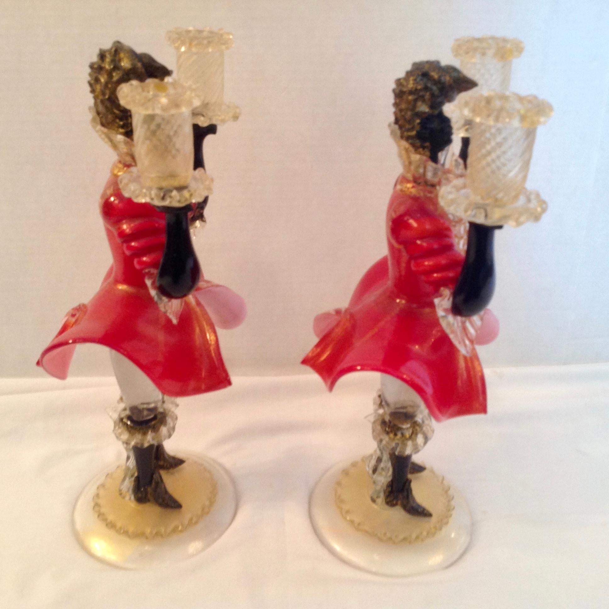 Pair of Figural Venetian Candlesticks 3