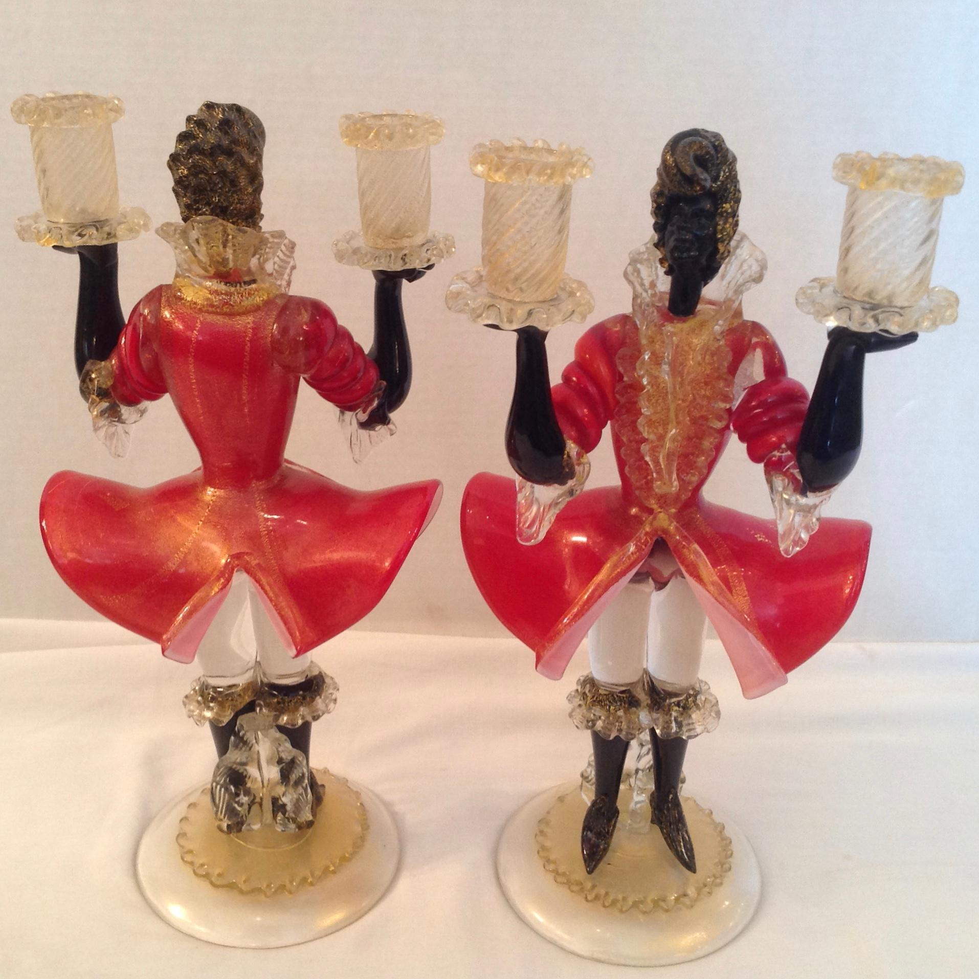 Pair of Figural Venetian Candlesticks 5