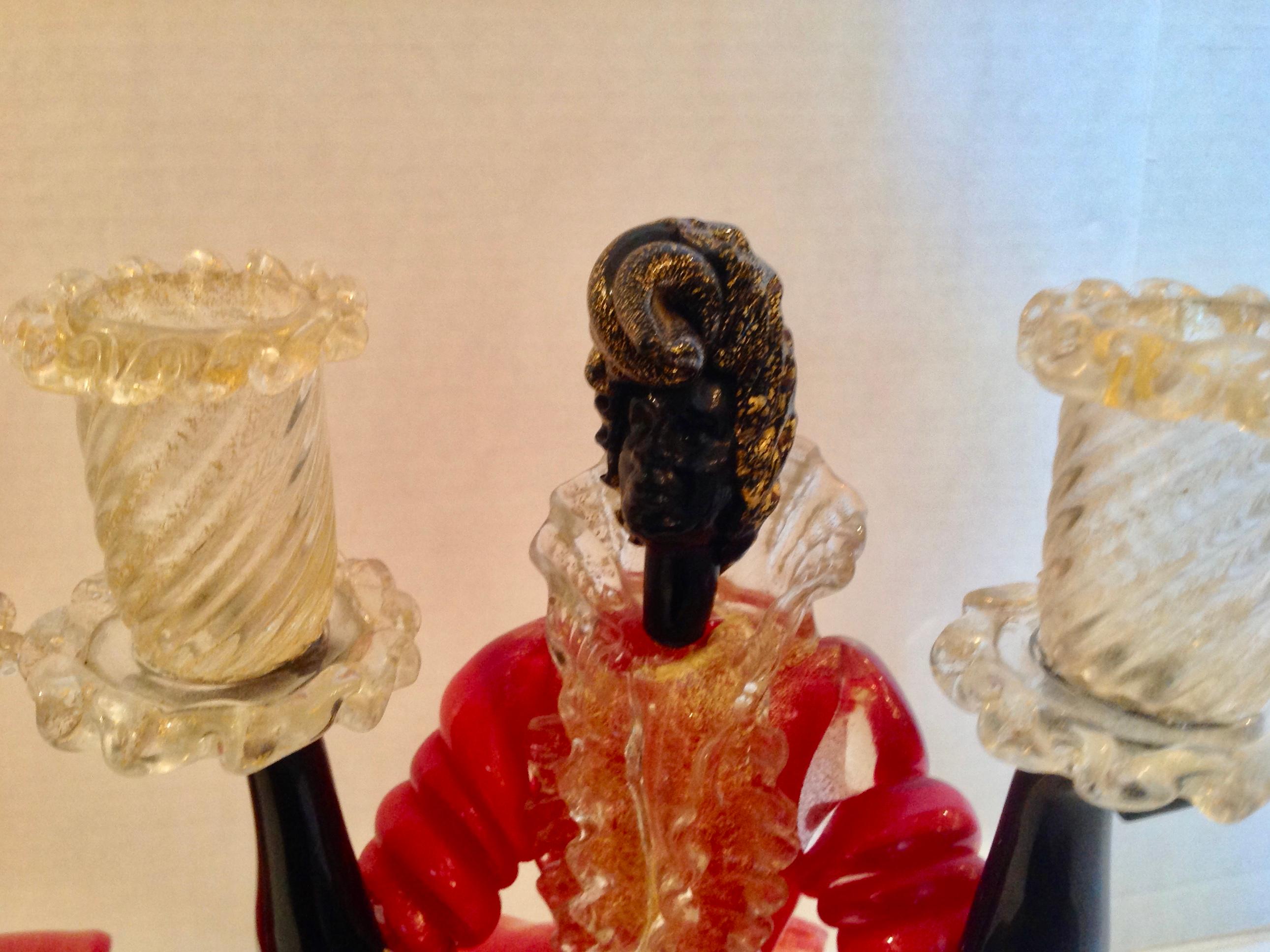 Pair of Figural Venetian Candlesticks 1