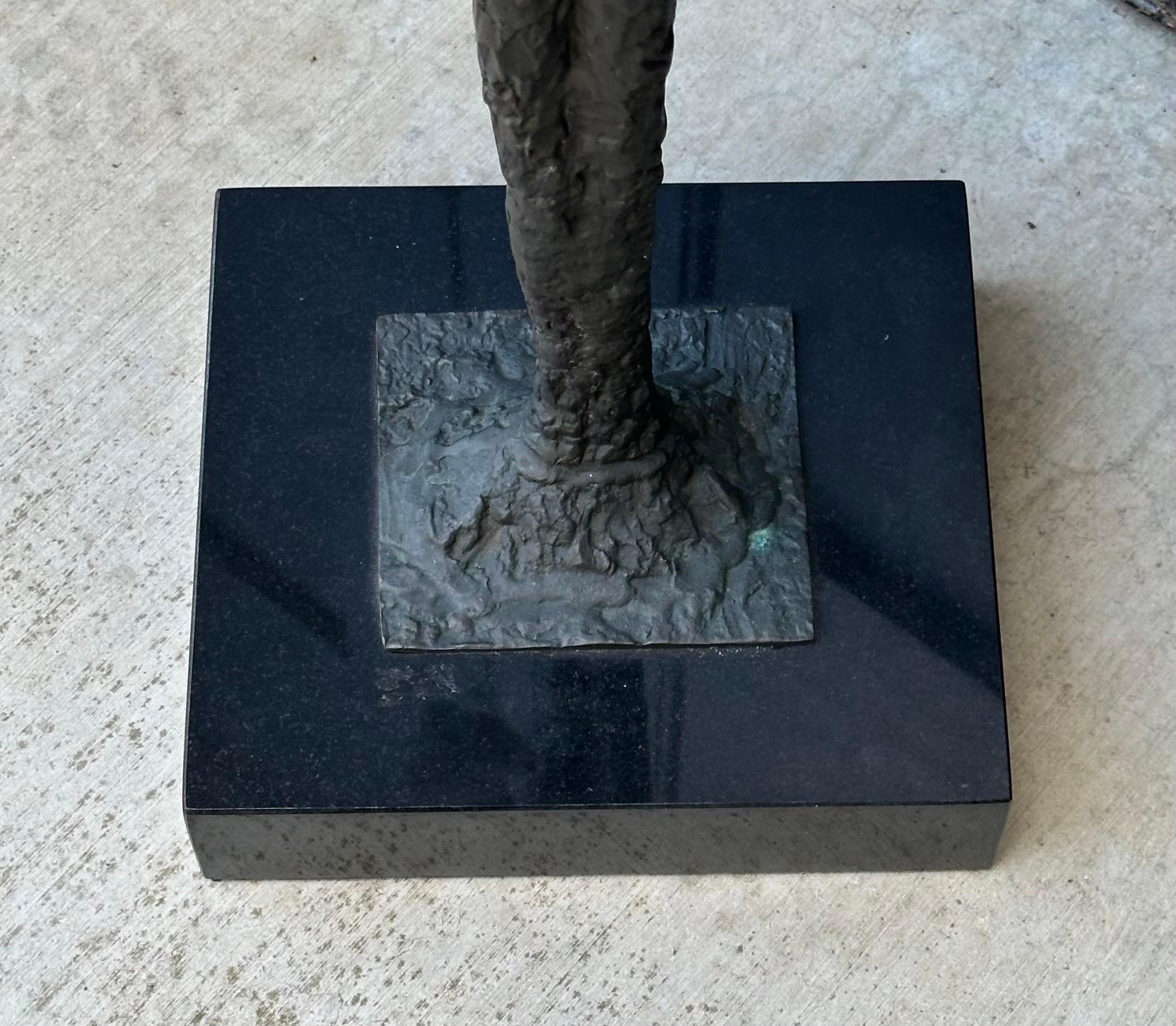 Pair of Figurative Bronze Man & Woman Side Tables in the Style of Giacometti For Sale 12