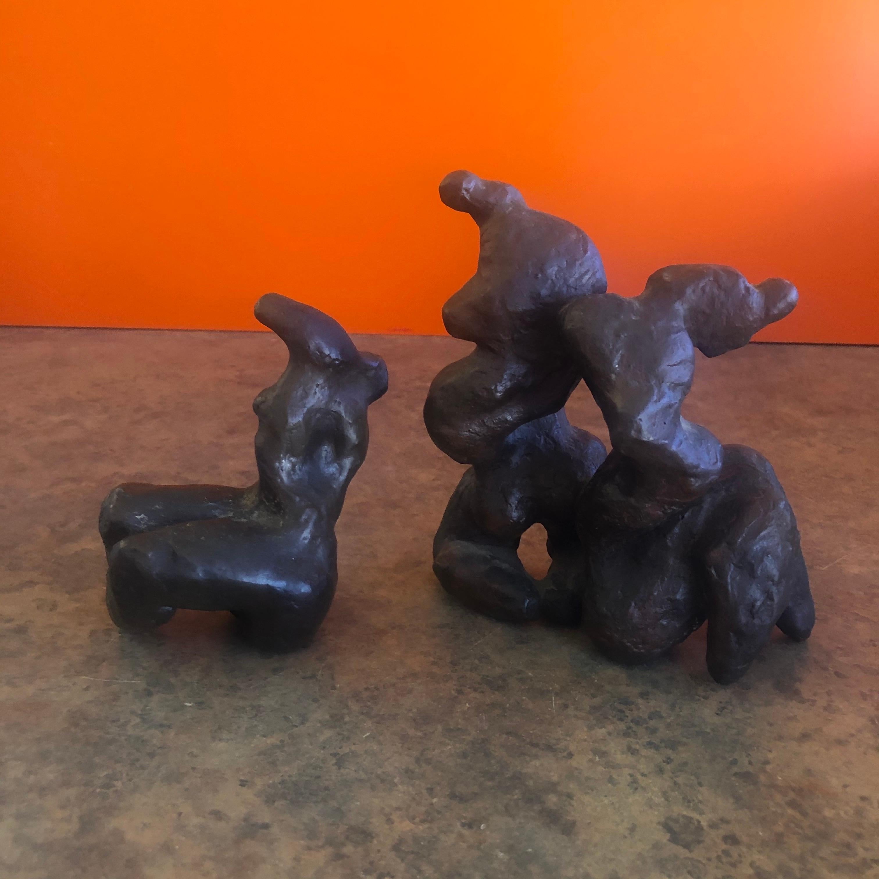Cast Pair of Figurative Female Bronze Sculptures by Robert Winslow For Sale