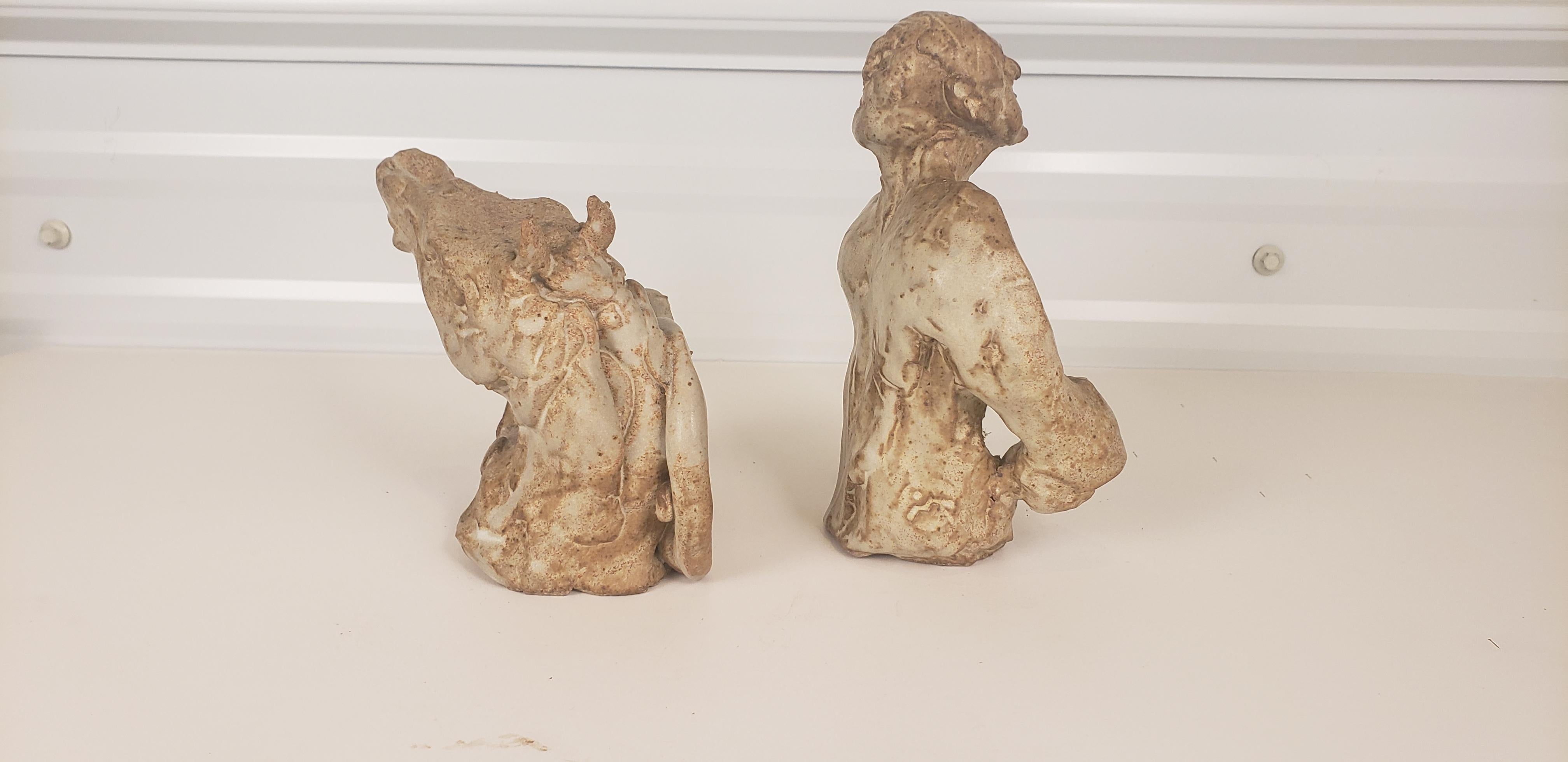 Pottery Pair of Figurative Sculptures by MarCo Celotti For Sale