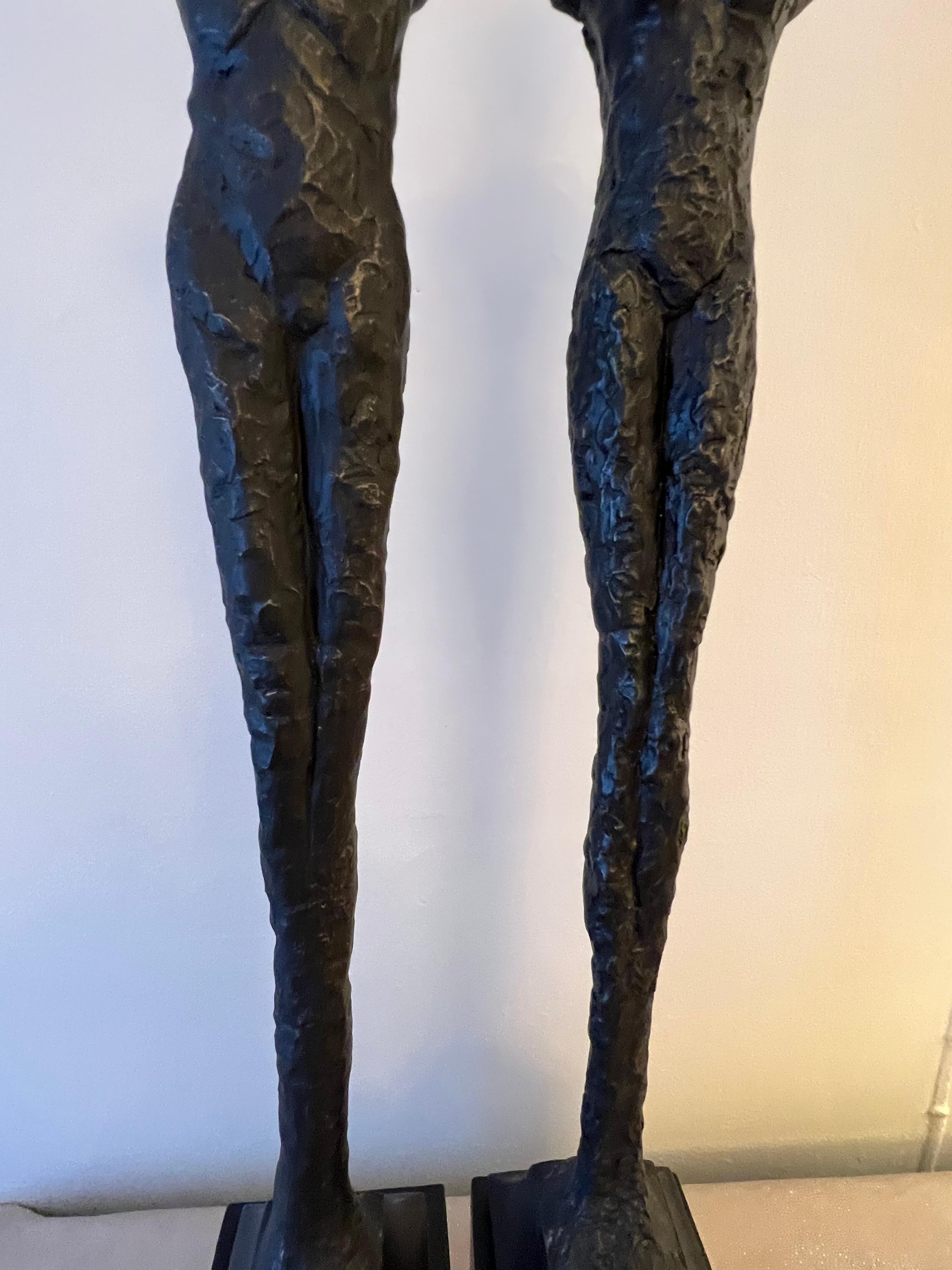 Pair of Figurative Statues in the Style of Giacometti 3